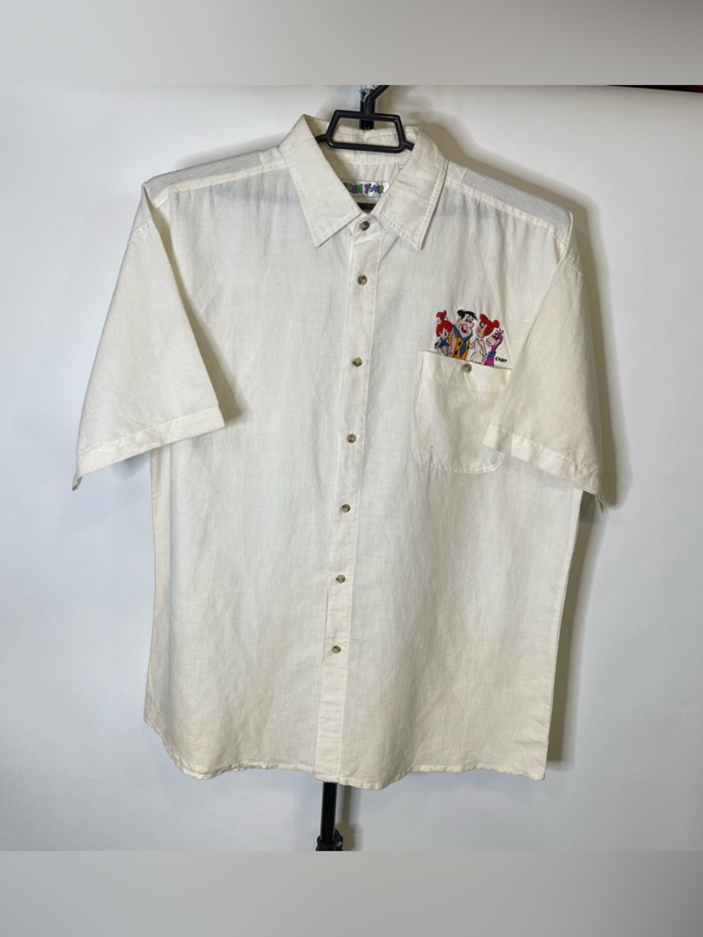 Vintage Flintstones White Button Down Shirt Size XL Men’s